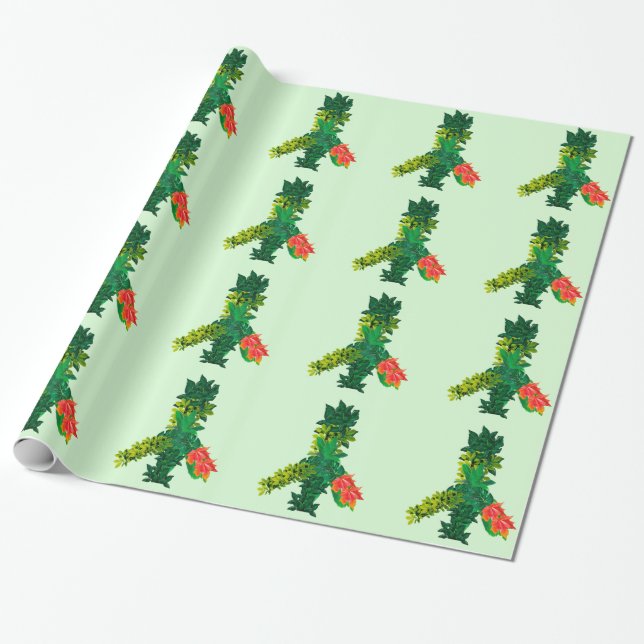 Papel De Presente Foliage Peace Sign Wraping Paper (Desenrolado)