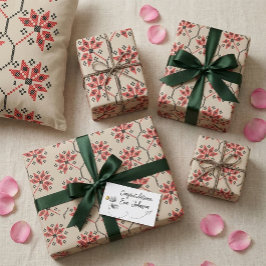 Papel De Presente Folk Art Floral Pattern Wraping Paper