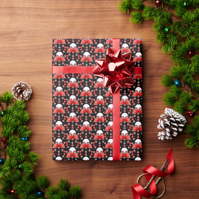 Papel De Presente Folk Art Owl (Presente de Natal)