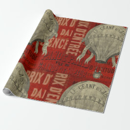 Papel De Presente Fontes Gráficas de Ballon de Ar Quente Steampunk