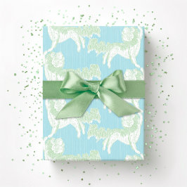 Papel De Presente Foo Dog Waltz in Green and Aqua