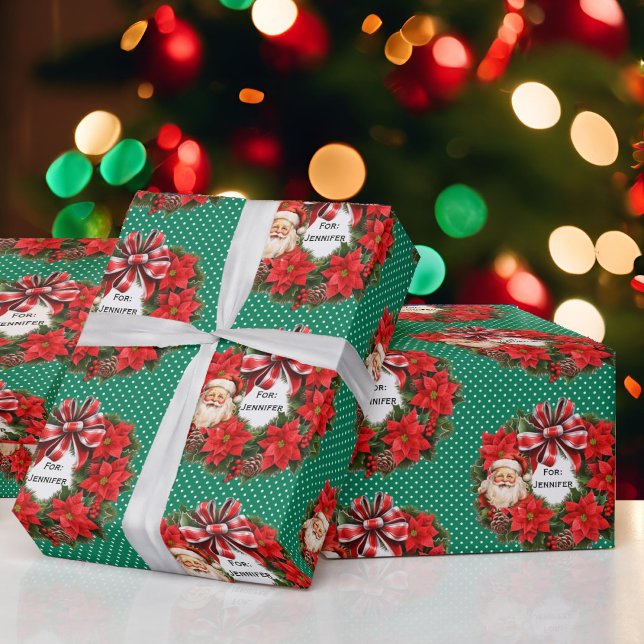 Papel De Presente Fora de Natal Adicione Nome Papais noeis Clássicos (Criador carregado)