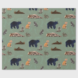 Papel De Presente Forest Friends Wild Animals Wrapping Paper