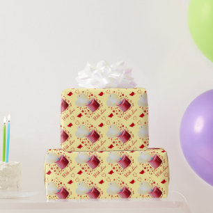 Papel De Presente forma cardíaca, cor de velas vermelhas da chama p