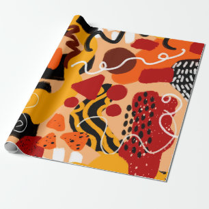 Papel De Presente Forma Geométrica de Desenho de Mão abstrato