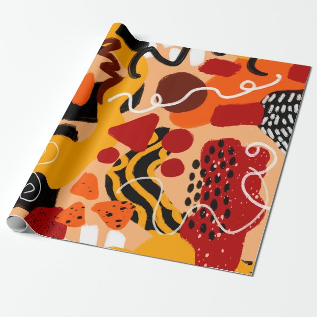 Papel De Presente Forma Geométrica de Desenho de Mão abstrato (Desenrolado)