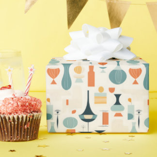 Papel De Presente Forma Vase Moderna do meio século