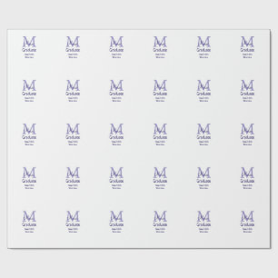 Papel De Presente Formando adicione nome monograma roxo simples m
