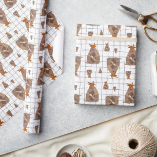 Papel De Presente Formando Armadillo Laranja Queimado do Texas