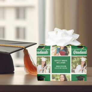 Papel De Presente Formando Personalizado de Foto para Graduação Verd