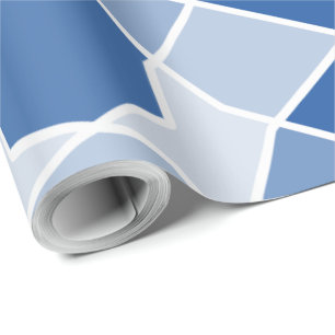 Papel De Presente Formas Aleatórias de Contraste Geométrico Monocr