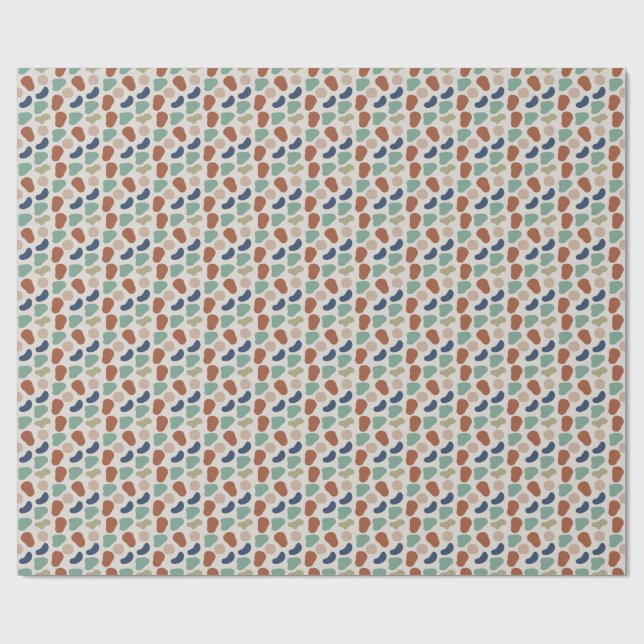 Papel De Presente Formas Boho Orgânicas Arte Contemporânea Moderna   (Aberto)