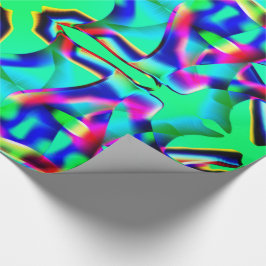 Papel De Presente Formas coloridas curvas e fundo verde