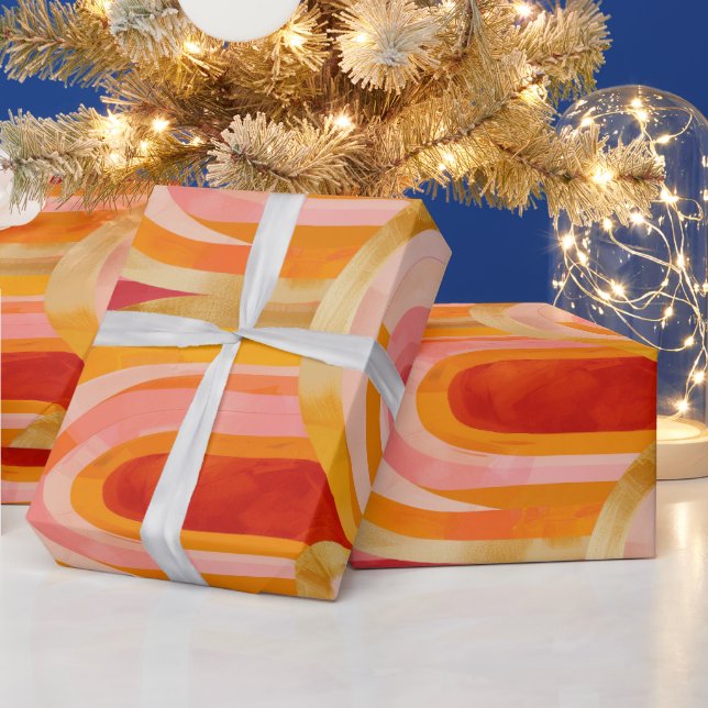 Papel De Presente Formas Coloridas De Arcos De Natal (Feriados)