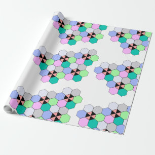 PAPEL DE PRESENTE FORMAS COLORIDAS DE HEXAGON