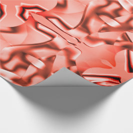 Papel De Presente Formas curvas de salmão e tons vermelhos