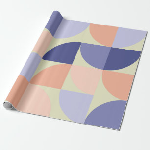 Papel De Presente Formas de Design gráfico geométrico   Roxo e Coral