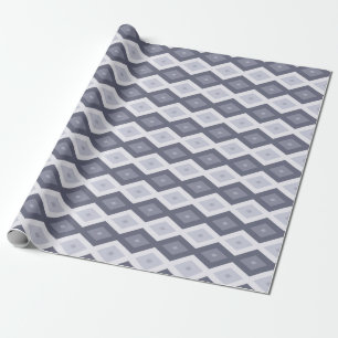 Papel De Presente Formas de diamante de cinza azul