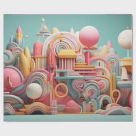 Papel De Presente formas de fantasia abstrato em cores pastel