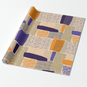Papel De Presente Formas de Linha Geométrica Espalhadas. Abstrato B