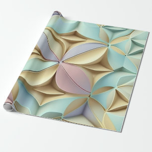 Papel De Presente Formas de Pétalas Pastéis com Sombreamento Macio E