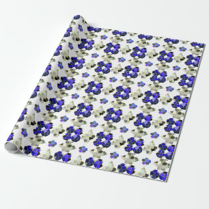 Papel De Presente Formas de Rico, Cinza e Azul com Ilustração de Cor