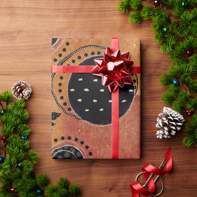 Papel De Presente Formas e Folhas de Círculos Geométricos abstrato | (Presente de Natal)