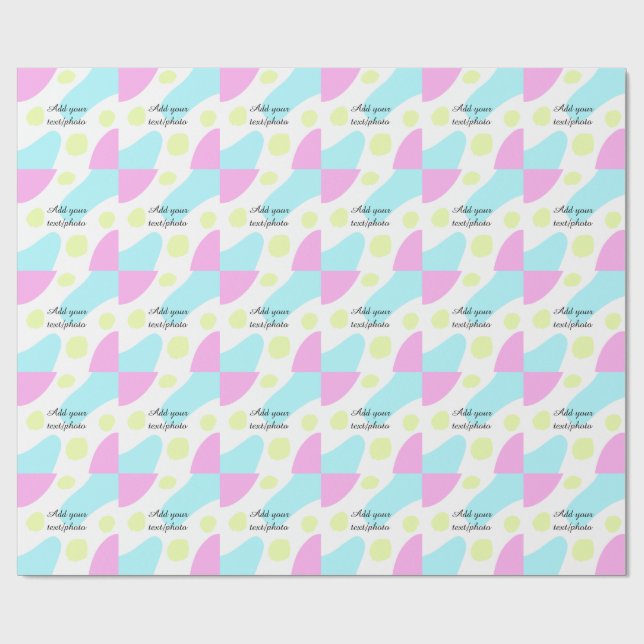 Papel De Presente Formas geométricas abstratas pastel adicionar nome (Aberto)