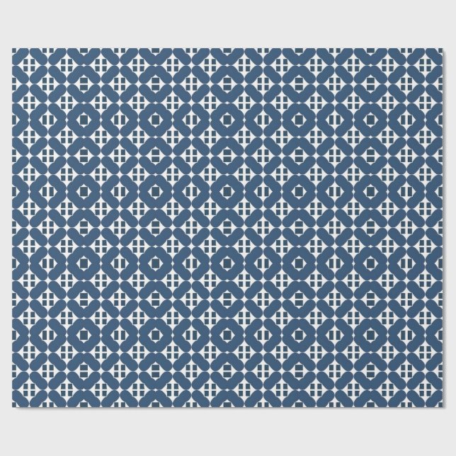 Papel De Presente Formas Geométricas Azuis Abstratas (Aberto)