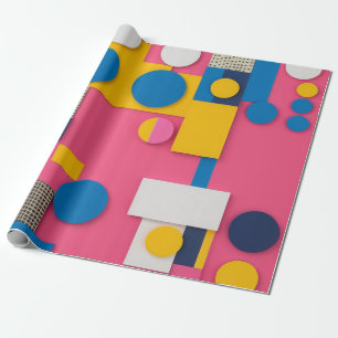 Papel De Presente Formas geométricas em negrito e lúdico, de cor vib