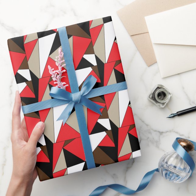 Papel De Presente Formas Geométricas Modernas Coloridas (Presentear)