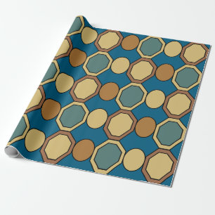 Papel De Presente Formas Geométricas Vintage Moderno de Meados do Sé