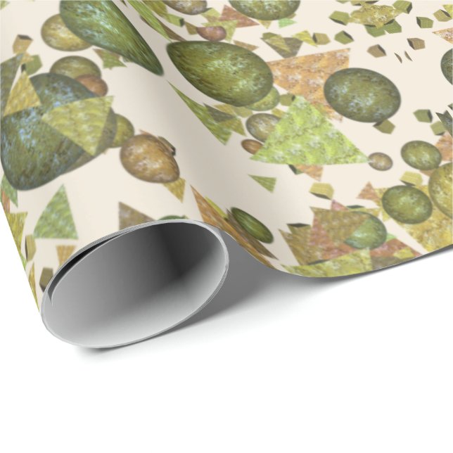 Papel De Presente Formas modernas e festivas com aspecto brilhante (Ponta do rolo)