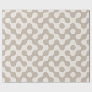Papel De Presente Formas Orgânicas Geométricas Greige Meados do Sécu