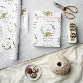 Papel De Presente Formatação Dourada do Leafy Botânico Elegante