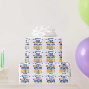 Papel De Presente Formatura Cute Pré-Escolar 2025 Personalizada Grad
