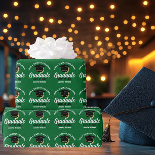 Papel De Presente Formatura Verde Personalizável Graduação