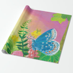 Papel De Presente Formiga, caracol e borboleta azul de Chapman