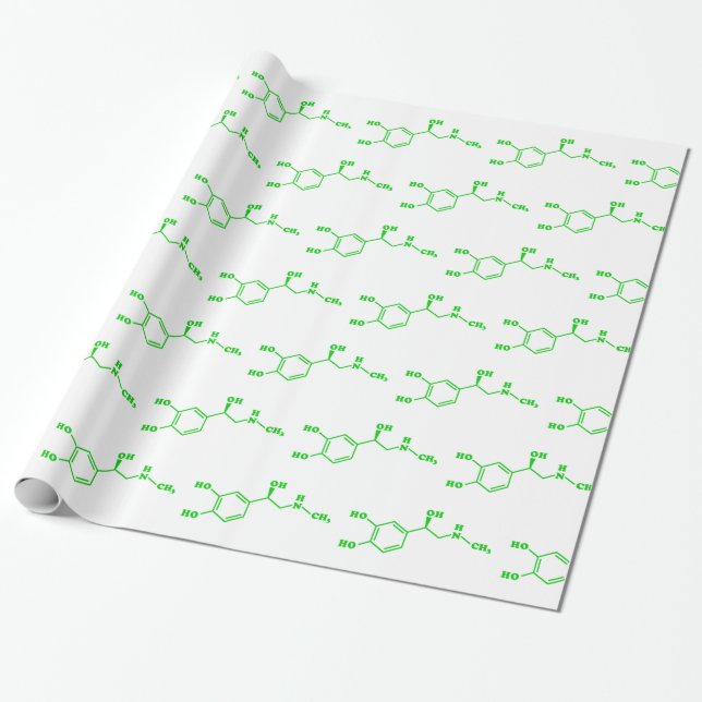 Papel De Presente Fórmula Química Molecular Adrenalina (Desenrolado)