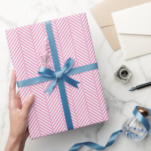 Papel De Presente Forno rosa e branco
