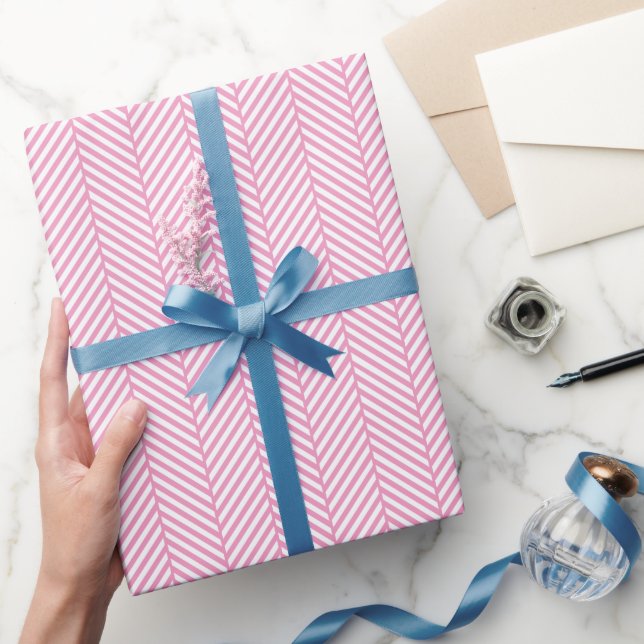 Papel De Presente Forno rosa e branco (Presentear)