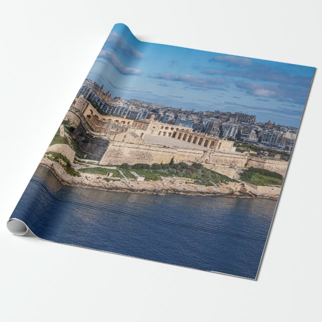 Papel De Presente Fort Manoel e Sliema de La Valetta, Malta (Desenrolado)