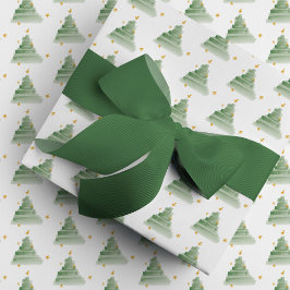 Papel De Presente Fortalecimento das Árvores de Natal Verde Presente