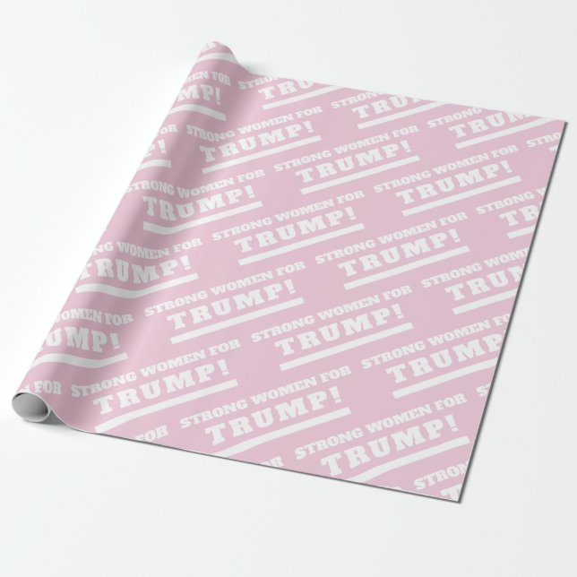 Papel De Presente Fortes mulheres para o Trump Pink Gift Wrap (Desenrolado)