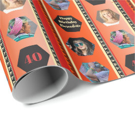 Papel De Presente Foto: Bold Bohemian Orange Black Gradiday