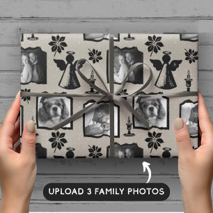 Papel De Presente Foto da Família Angel 3 com Cinza russa gravada