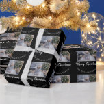 Papel De Presente Foto da família Elegante Black Merry Christmas Scr<br><div class="desc">Elegante Black Merry Christmas Family Photo Wrapping Paper (Papel de empacotamento de fotos da família de scripts de Natal alegre e preto). Papel de embrulho moderno e elegante com desejo Feliz de Natal, seu nome de família e uma foto personalizada - personalize com seu nome e insira sua foto na...</div>