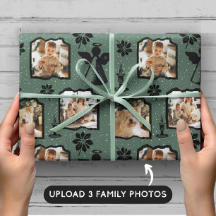 Papel De Presente Foto da família Rustic Teal Stamped Angel 3