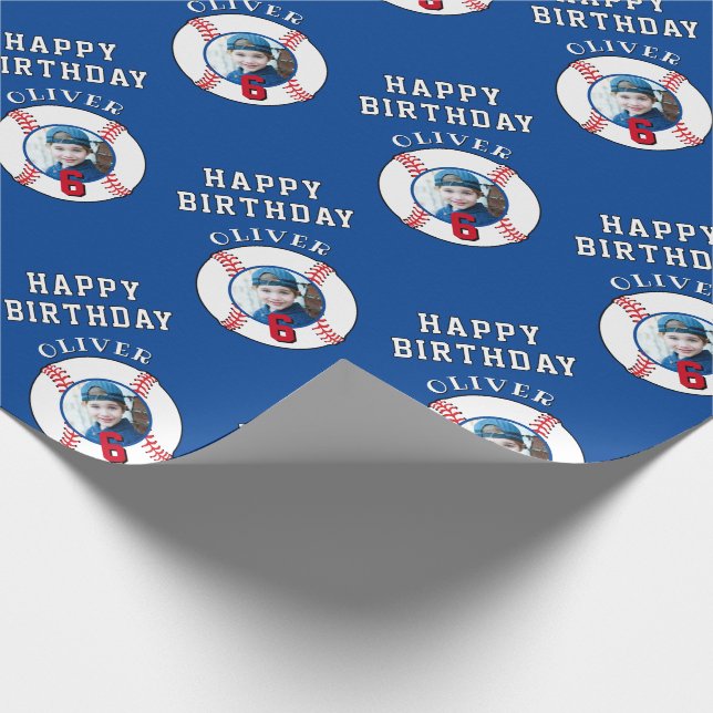 Papel De Presente Foto de Aniversário de Crianças com Bola de Beiseb (Ponta)
