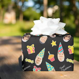 Papel De Presente Foto de aniversário engraçada e moderna